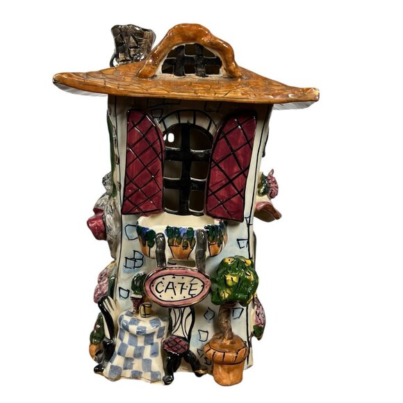 Blue Sky Clayworks Heather Goldminc Cafe Chapeaux Fleuriste Tealight House 2000 - Picture 3 of 7